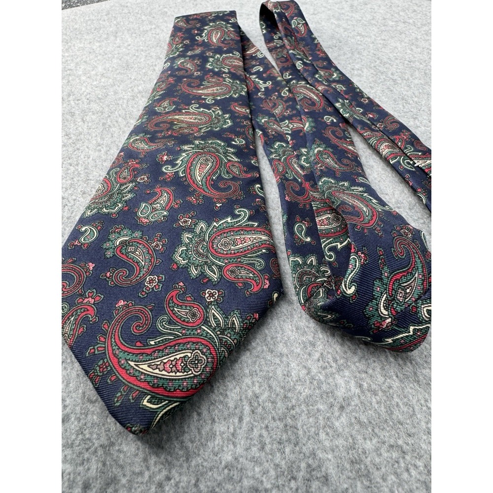 Pierre Cardin Paisley Silk Necktie Navy Red Green Classic 100% Silk USA